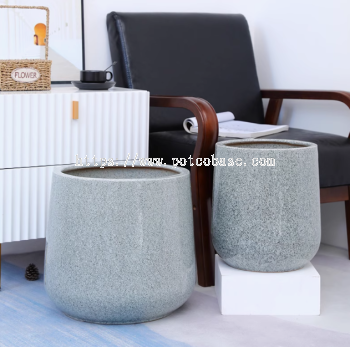 Ceramic Pot PC1247-19683 Nordic Extra Large Creative Flower Pot Ceramic Gray Living Room Large Diameter Vase Green Plants 北欧特大号创意花盆陶瓷灰色客厅大口径花瓶绿植 Nordic Lebih Besar Pasu Bunga Kreatif Seramik Kelabu Ruang Tamu Diameter Besar Pasu Tumbuh-Tumbuhan Hijau