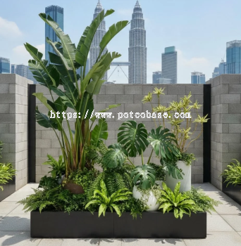 Tropical Landscape Design with Fiberglass Planters �����ֻ�����ȴ�������� Reka Bentuk Landskap Tropika dengan Penanam Gentian