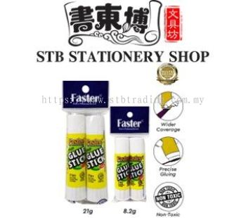 FASTER PVP GLUE STICK CLEAR 8.2G/21G-PACK