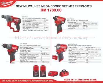 MEGA COMBO MILWAUKEE M12 FPP3N-402C M12 CH, M12 FPD, M12 FID, M12 FIWF12 STUBBY