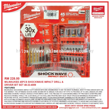 MILWAUKEE 45PCS SHOCKWAVE IMPACT DRILL & DRIVER BIT SET 48-32-4009