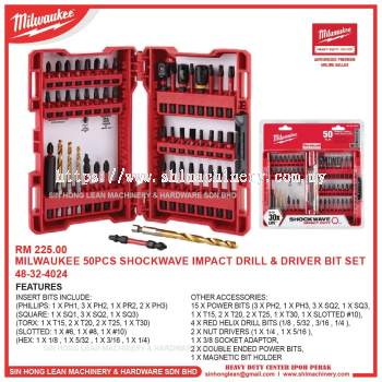 MILWAUKEE 50PCS SHOCKWAVE IMPACT DRILL & DRIVER BIT SET 48-32-4024