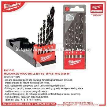 MILWAUKEE WOOD DRILL BIT SET (5PIECE) 4932-3524-65