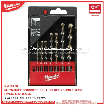 MILWAUKEE Concrete Drill Bit Set Round Shank (7pcs) 4932-3523-37