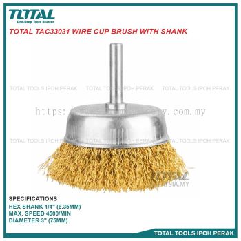 TOTAL TAC33031 Wire Cup Brush with Shank