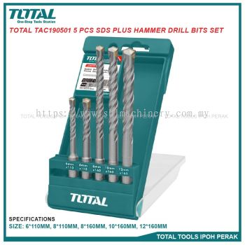 TOTAL TAC190501 5 Pcs SDS Plus Hammer Drill Bits Set