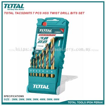 TOTAL TACSD0075 7 Pcs HSS Twist Drill Bits Set