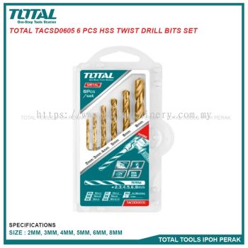 TOTAL TACSD0605 6 Pcs HSS Twist Drill Bits Set