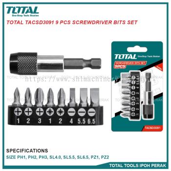 TOTAL TACSD3091 Screwdriver Bits Set