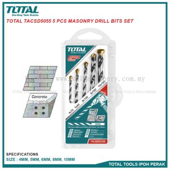 TOTAL TACSD5055 5 Pcs Masonry Drill Bits Set