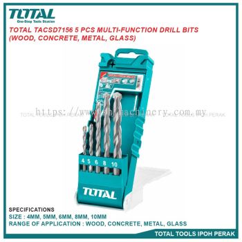 TOTAL TACSD7156 5 Pcs Multi-function Drill Bits