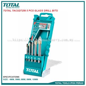 TOTAL TACSD7256 5 Pcs Glass Drill Bits