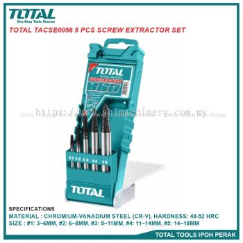 TOTAL TACSE0056 5 Pcs Screw Extractor Set