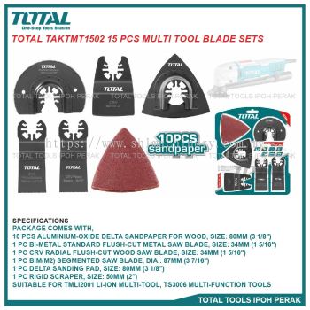 TOTAL TAKTMT1502 15 Pcs Multi Tool Blade Sets