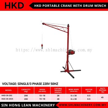 HKD PORTABLE CRANE WITH DRUM WINCH