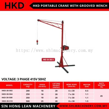 HKD PORTABLE CRANE WITH GROOVED WINCH