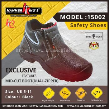 Hammer King’s 15002 Safety Shoes   Premium Safety Footwear with Steel Toe Cap & Anti-Slip Sole for Ultimate Protection