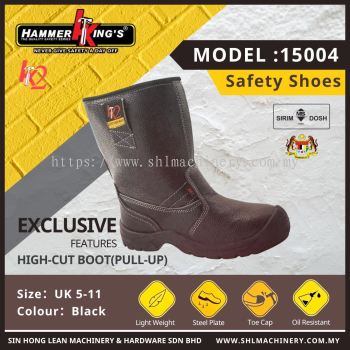 Hammer King’s 15004 Safety Shoes   Premium Steel Toe Work Boots with Anti-Slip Sole for Ultimate Protection | Best Safety Footwear for Construction, Industrial & Warehouse Work