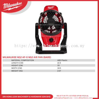 MILWAUKEE M12 AF-0 M12 AIR FAN (BARE)