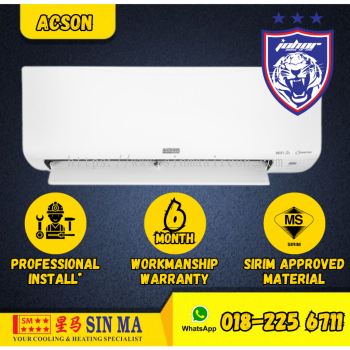 (With Install JB) ACSON 1HP/1.5/2 /2.5HP WIFI Non-Inverter / Inverter R32 AirCond A3WM A3WMY A5PA REINO WIFI SMART CONTR