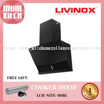 LIVINOX Cooker Hood NITE Slanted Hood 1400m3/h (LCH-NITE-90BL)