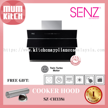 SENZ Cooker Hood Twin Turbo Motor Intel Clean Slanted Hood 1800m3/h (SZ-CH338i)