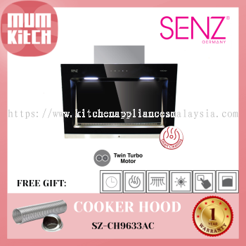 SENZ Penyedut Asap Dapur Twin Motor Heat Pro Intel Clean 1800m3/j Pro SZ-CH9633