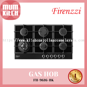 FIRENZZI 6 Burner Built-in Gas Hob (FGH-9616-BK)