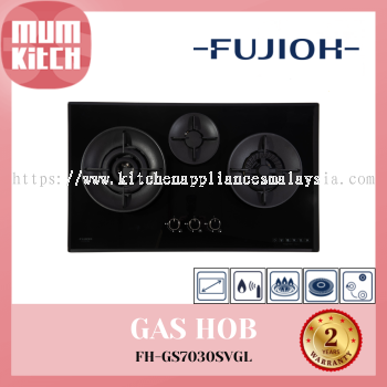 FUJIOH 3 Burner Gas Hob - With 1 Double Inner Flame  (FH-GS7030SVGL)