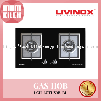 LIVINOX 2 Burner 5.0kw Built-in Gas Hob (LGH-LOTUS2B-BL)