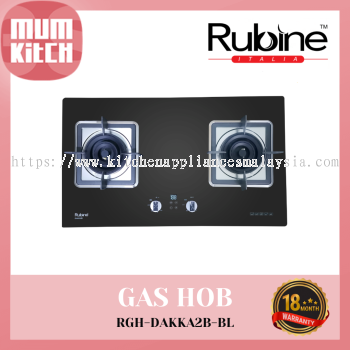 RUBINE Timer 2 Burner 6.3kw Gas Hob (RGH-DAKKA2B-BL)