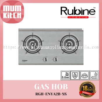 RUBINE RGH-ENYA2B-SS Dapur Gas 2 Pembakar Keluli Tahan Karat 5.0kW