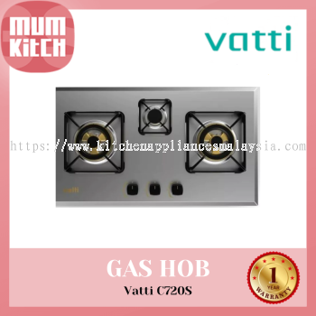 VATTI C720S Dapur Gas 2 Pembakar Keluli Tahan Karat