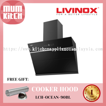 LIVINOX Cooker Hood Slanted Hood 1800m3/h LCH-OCEAN-90BL