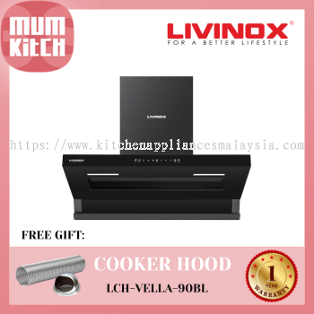 LIVINOX Cooker Hood Compact Slanted 1950m3/h LCH-VELLA-90BL