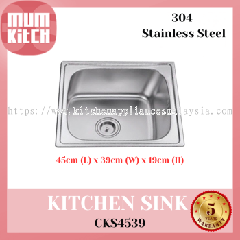 Cabana Kitchen Sink Single Big Bowl Top Mount Stainless Steel CKS4539