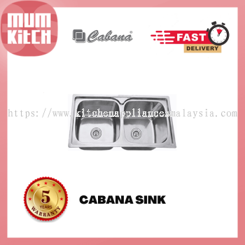 Cabana CKS315 Kitchen Sink Double Big Bowl Topmount Stainless Steel