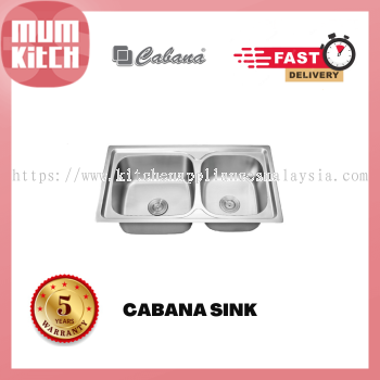 Cabana CKS317 Kitchen Sink Double Big Bowl Topmount Stainless Steel