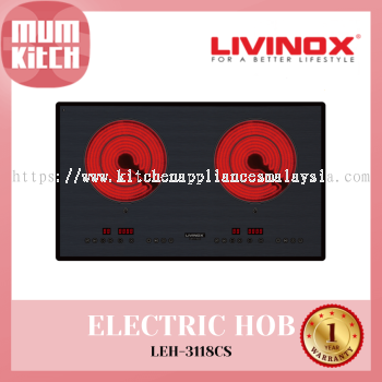 Livinox Dapur Elektrik 12 Tahap Kuasa Kaca Kanger LEH-3118CS