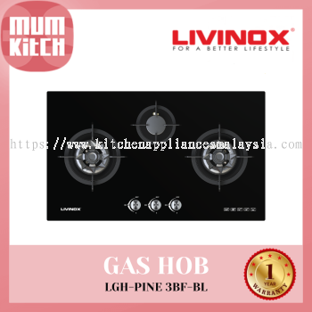 Livinox Gas Hob Built-in 3 Rapid Burners LGH-PINE 3BF-BL