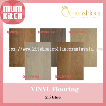 QueensFloor Vinyl Flooring 2.5 Glue 28 pieces | QV075-02, QV079-02, QV118-02, QV187-02, QV561-02, QV893-02, QV905-02