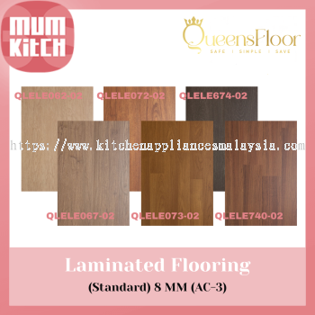 QueensFloor Laminate Flooring (Standard) Collection   8MM (AC-3) | QLELE062-02, QLELE067-02, QLELE072-02, QLELE073-02, QLELE674-02, QLELE740-02