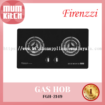 FIRENZZI Dapur Gas 2 Burner Flexi Glass Hob FGH-2149