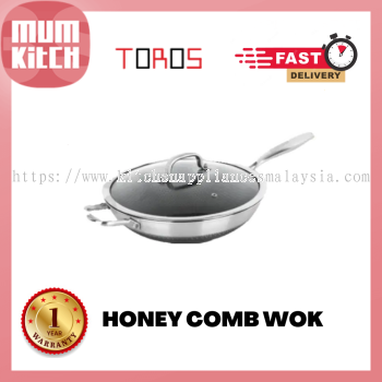 TOROS Honey Comb Wok 32cm Stainless Steel 304 BLT06