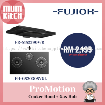 FUJIOH Cooker Hood FR-MS2390V/R + Gas Hob FH-GS2030 SVGL