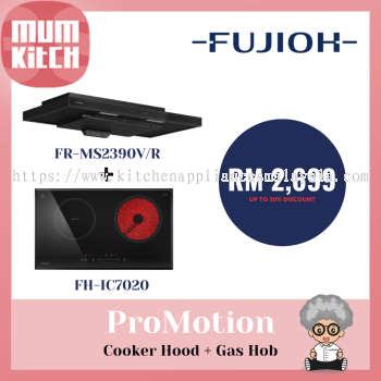 FUJIOH Cooker Hood FR-MS2390V/R + Electric Hob FH-IC7020