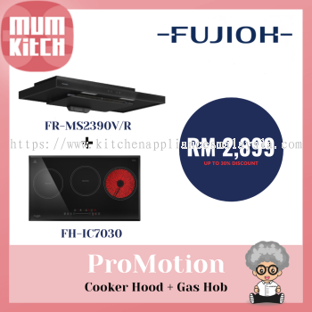 FUJIOH Cooker Hood FR-MS2390V/R + Electric Hob FH-IC7030