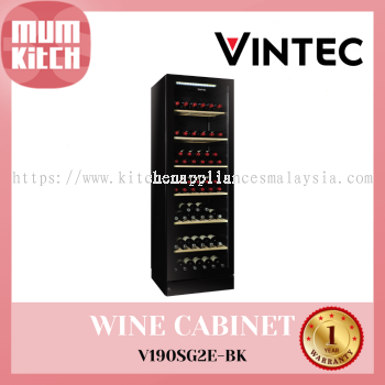 Vintec Wine Cabinet 198 Bottle Single/Multi-Temp V190SG2E-BK