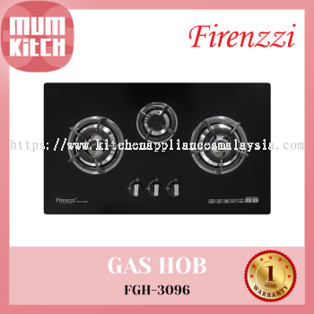 FIRENZZI Dapur Gas Kaca Terbina Dalam 3 Penunu      FGH-3096