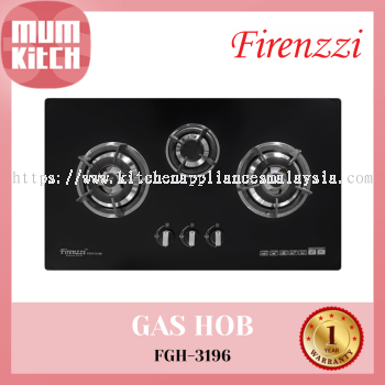 FIRENZZI Dapur Gas Terbina Dalam 3 Penunu 4.0kw FGH-3196